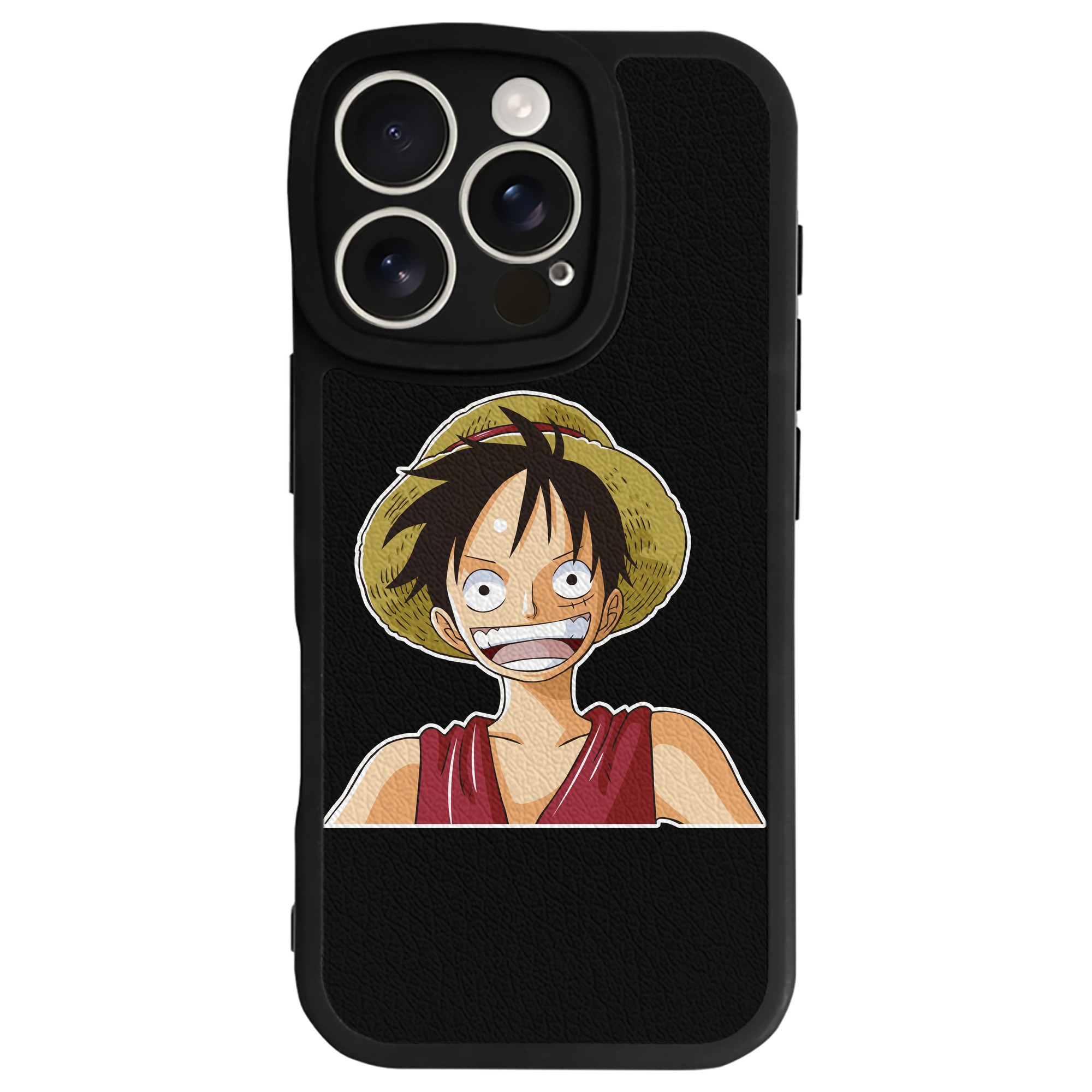 （画像用） ワンピース モンキー・D・ルフィ ONE PIECE Monkey D. Luffy 【iPhone 16シリーズ対応】シリコンスマホケース（レザー調） 材質：シリコン